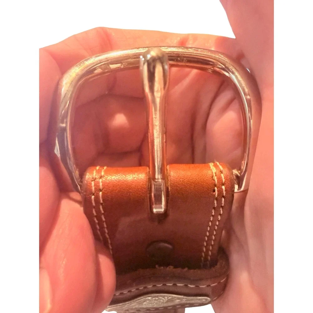 Justin Top Grain Cowhide Basketweave Leather Belt 36 USA Western 405N Brown